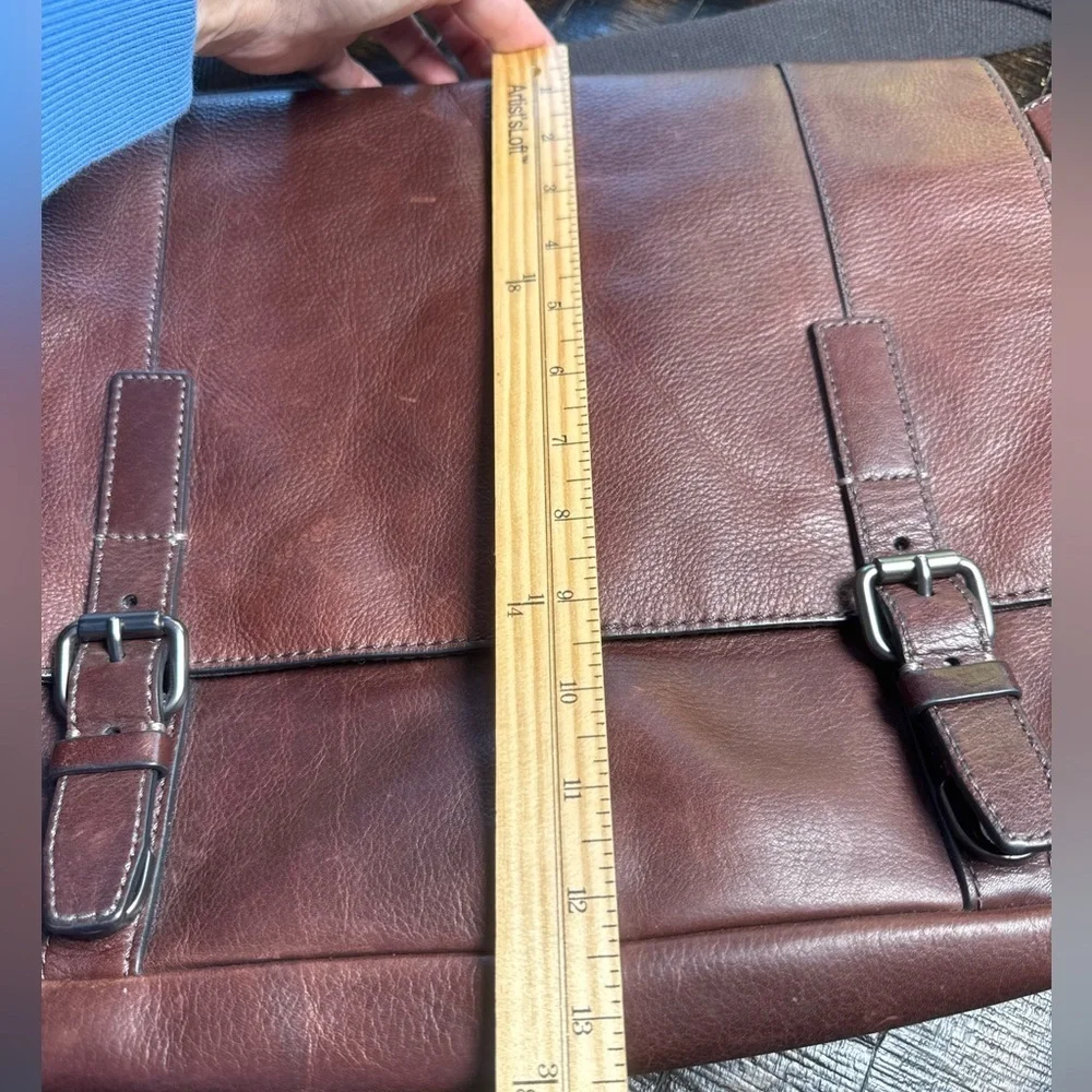 ▶️ Fossil ◀️ Brown Leather Messenger Computer Bag